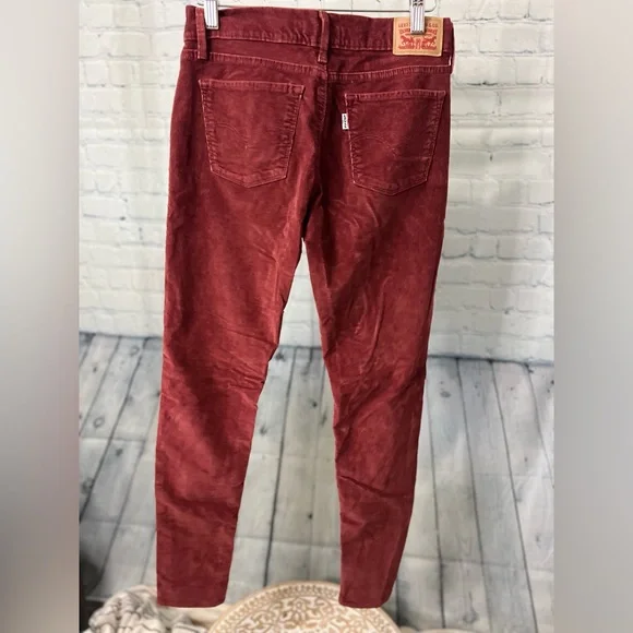 Levis 710 Super Skinny Corduroy Jeans | Rust Red | Sz Womens 28 - Picture 14 of 16
